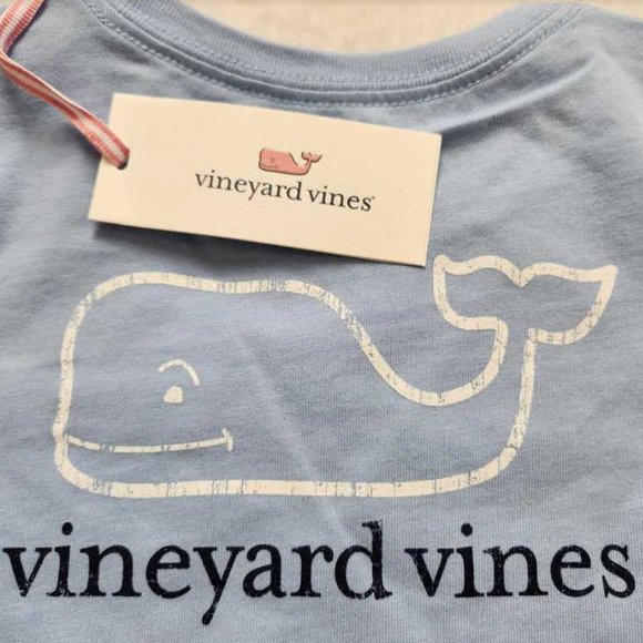 New girl's 4T Vineyard Vines tri-tone vintage whale long sleeve pocket tee - Picture 2 of 5